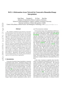 DAN: A Deformation-Aware Network for Consecutive Biomedical Image
  Interpolation