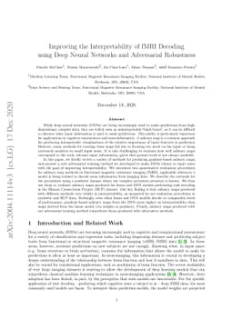Improving the Interpretability of fMRI Decoding using Deep Neural
  Networks and Adversarial Robustness