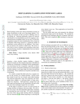 Deep Learning Classification With Noisy Labels