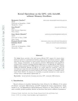 Kernel Operations on the GPU, with Autodiff, without Memory Overflows