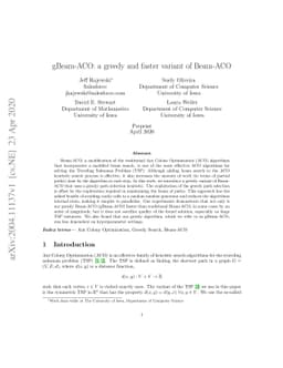 gBeam-ACO: a greedy and faster variant of Beam-ACO