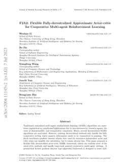 F2A2: Flexible Fully-decentralized Approximate Actor-critic for
  Cooperative Multi-agent Reinforcement Learning