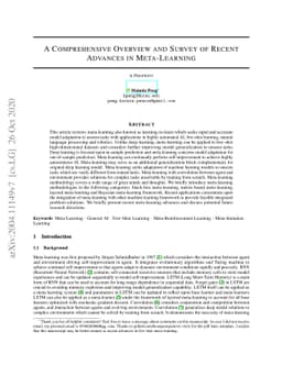 A Comprehensive Overview and Survey of Recent Advances in Meta-Learning