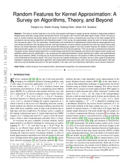 Random Features for Kernel Approximation: A Survey on Algorithms,
  Theory, and Beyond
