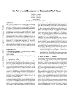 On Adversarial Examples for Biomedical NLP Tasks