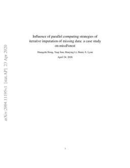 Influence of parallel computing strategies of iterative imputation of
  missing data: a case study on missForest