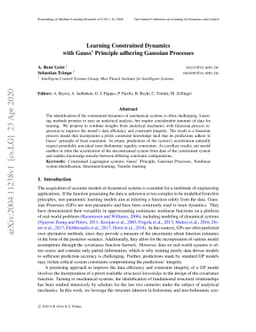 Learning Constrained Dynamics with Gauss Principle adhering Gaussian
  Processes