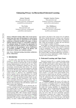 Enhancing Privacy via Hierarchical Federated Learning