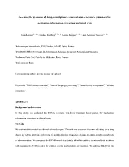 Learning the grammar of drug prescription: recurrent neural network
  grammars for medication information extraction in clinical texts