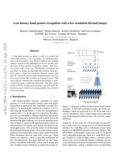 Low-latency hand gesture recognition with a low resolution thermal
  imager