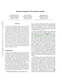 Dynamic Sampling for Deep Metric Learning