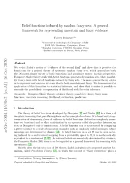 Belief functions induced by random fuzzy sets: A general framework for
  representing uncertain and fuzzy evidence