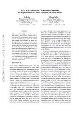 GCAN: Graph-aware Co-Attention Networks for Explainable Fake News
  Detection on Social Media