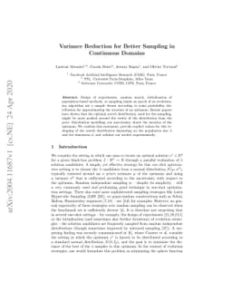 Variance Reduction for Better Sampling in Continuous Domains