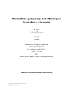 Structural Model Updating Using Adaptive Multi-Response Gaussian Process
  Meta-modeling