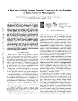 A Two-Stage Multiple Instance Learning Framework for the Detection of
  Breast Cancer in Mammograms