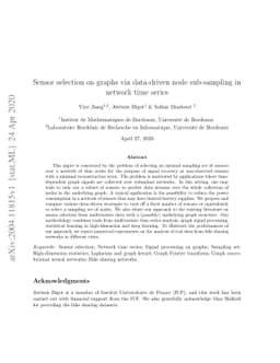 Sensor selection on graphs via data-driven node sub-sampling in network
  time series