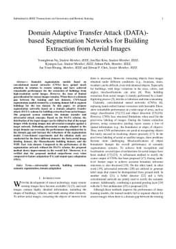 Domain Adaptive Transfer Attack (DATA)-based Segmentation Networks for
  Building Extraction from Aerial Images