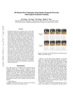 3D Human Pose Estimation using Spatio-Temporal Networks with Explicit
  Occlusion Training