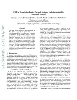 CQE in Description Logics Through Instance Indistinguishability
  (extended version)
