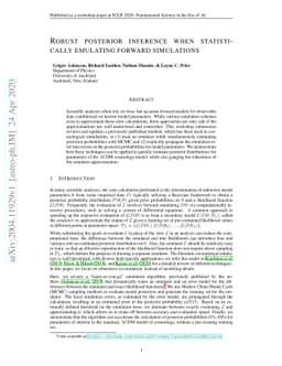Robust posterior inference when statistically emulating forward
  simulations