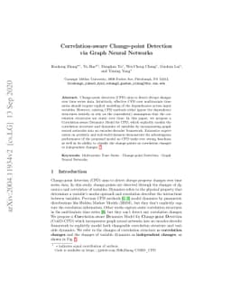 Correlation-aware Unsupervised Change-point Detection via Graph Neural
  Networks