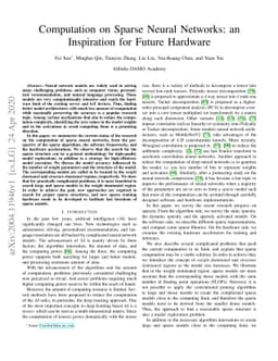 Computation on Sparse Neural Networks: an Inspiration for Future
  Hardware