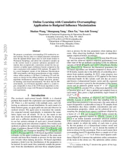 Online Learning with Cumulative Oversampling: Application to Budgeted
  Influence Maximization