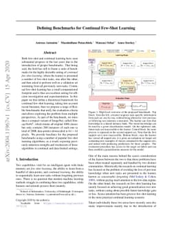 Defining Benchmarks for Continual Few-Shot Learning