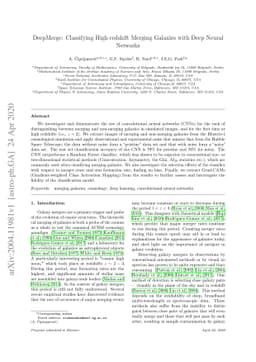 DeepMerge: Classifying High-redshift Merging Galaxies with Deep Neural
  Networks