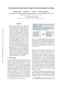 Contextualized Representations Using Textual Encyclopedic Knowledge