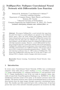 NullSpaceNet: Nullspace Convoluional Neural Network with Differentiable
  Loss Function