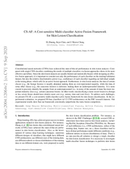 CS-AF: A Cost-sensitive Multi-classifier Active Fusion Framework for
  Skin Lesion Classification