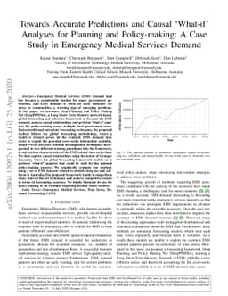 Towards Accurate Predictions and Causal 'What-if' Analyses for Planning
  and Policy-making: A Case Study in Emergency Medical Services Demand