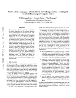 Semi-Lexical Languages -- A Formal Basis for Unifying Machine Learning
  and Symbolic Reasoning in Computer Vision