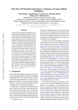 How Does NLP Benefit Legal System: A Summary of Legal Artificial
  Intelligence