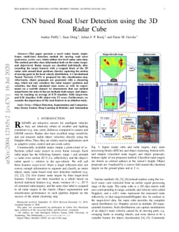 CNN based Road User Detection using the 3D Radar Cube