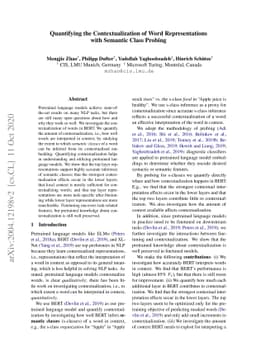 Quantifying the Contextualization of Word Representations with Semantic
  Class Probing