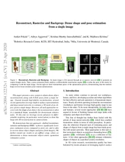 Reconstruct, Rasterize and Backprop: Dense shape and pose estimation
  from a single image