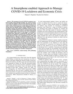 A Smartphone enabled Approach to Manage COVID-19 Lockdown and Economic
  Crisis