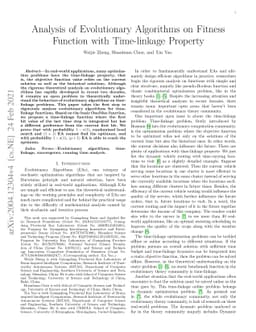 Analysis of Evolutionary Algorithms on Fitness Function with
  Time-linkage Property