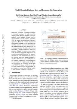 Multi-Domain Dialogue Acts and Response Co-Generation
