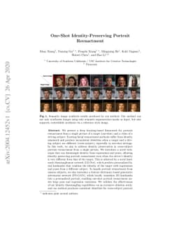 One-Shot Identity-Preserving Portrait Reenactment