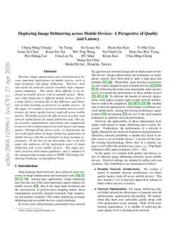 Deploying Image Deblurring across Mobile Devices: A Perspective of
  Quality and Latency