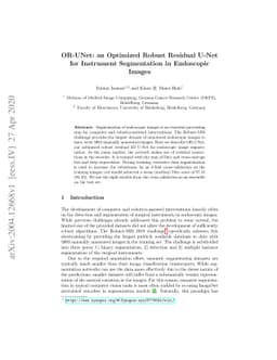 OR-UNet: an Optimized Robust Residual U-Net for Instrument Segmentation
  in Endoscopic Images