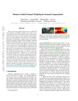 Distance Guided Channel Weighting for Semantic Segmentation