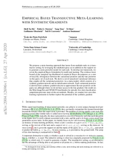 Empirical Bayes Transductive Meta-Learning with Synthetic Gradients