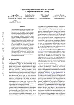 Augmenting Transformers with KNN-Based Composite Memory for Dialogue