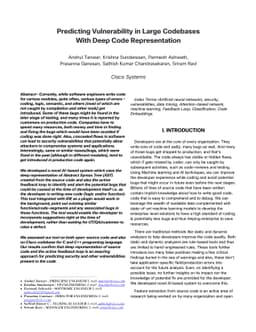 Predicting Vulnerability In Large Codebases With Deep Code
  Representation