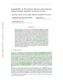 LightPAFF: A Two-Stage Distillation Framework for Pre-training and
  Fine-tuning
